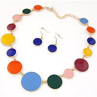alloy acrylic jewelry set necklaceearrings party daily casual 1set