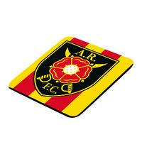 albion rovers official coaster red yellow