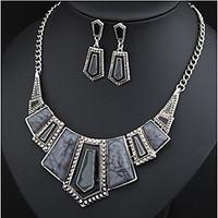 alloy rhinestone opal jewelry set necklaceearrings party daily casual  ...