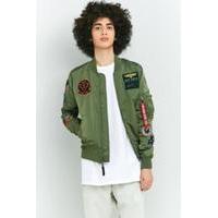 Alpha Industries MA-1 Sage Green Patched Bomber Jacket, GREEN