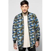 All Over Camo Multi Zip Jacket - cobalt