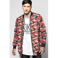 All Over Camo Multi Zip Jacket - red