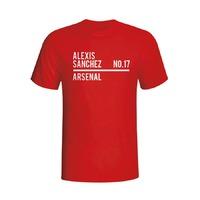 alexis sanchez arsenal squad t shirt red kids