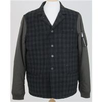 All Saints, size 42 black & grey check jacket with contrast sleeves