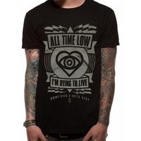 all time low dying to live unisex x large t shirt black