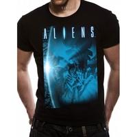 alien blue mens large t shirt black