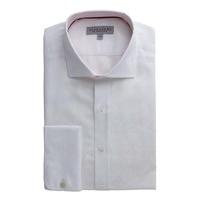 Alexandre of England White Paisley Jacquard Tailored Fit Shirt 17 White