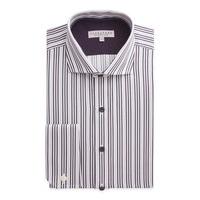 Alexandre of England Plum Multi Stripe Shirt 17.5 Plum