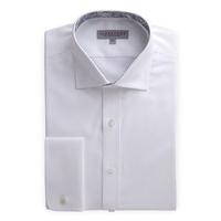 Alexandre of England White Diagonal Stripe Tailored Fit Shirt 15 White