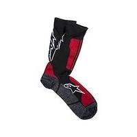 Alpinestars Crew Socks, Black Red, Large