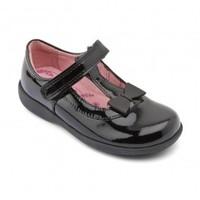 Alpha, Black Patent Girls Riptape School Shoes