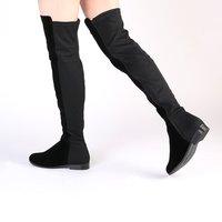 Aliana Over The Knee Boots Faux Suede, Black