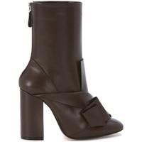 Alessandro Dell apos;acqua NÂ°21 N°21 ankle boots in brown nappa calf leather women\'s Low Ankle Boots in brown