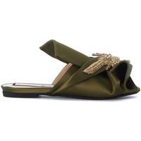 Alessandro Dell apos;acqua NÂ°21 N°21 hunter green satin sabot with jewel women\'s Sandals in green