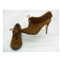 almost new ccee high heeled ankle boots ccee size 4 brown heeled shoes