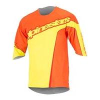 alpinestars bright orange acid yellow 2017 crest mtb jersey sleeved