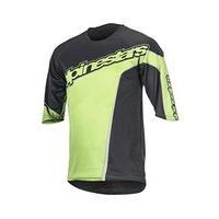 Alpinestars Black-bright Green 2017 Crest Mtb Jersey ¾ Sleeved