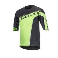 Alpinestars Black-bright Green 2017 Crest Mtb Jersey ¾ Sleeved