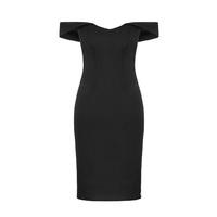 Aloura London Acacia Fitted Off-The-Shoulder Dress In Black