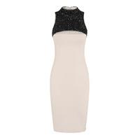 aloura london madison bodycon dress with contrast sequin detail in sto ...