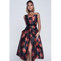 Alesha Dixon Rose Print Bandeau Dress