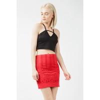 ALL OVER LAZER CUT MINI SKIRT