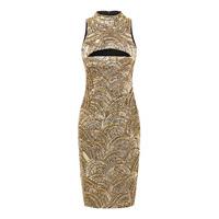 aloura london madison embellished dress in gold