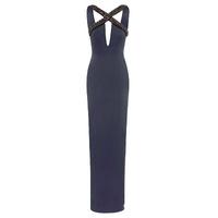 aloura london estelle maxi dress in navy