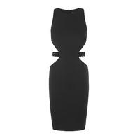 aloura london alexis dress with embellished cut out detail in black