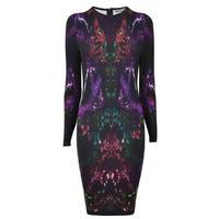 alexander mcqueen abstract moth jersey dress