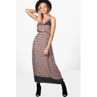 All Over Printed Maxi Dress - blue