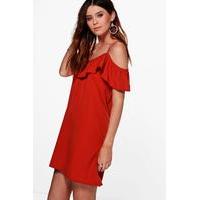 alaya ruffle front dress spice