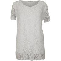 alyson lined floral lace tunic top white