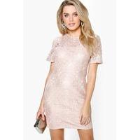 All Over Lace Shift Dress - blush