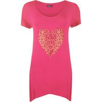 Alicia Leopard Heart Hanky Top - Cerise