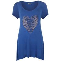 Alicia Leopard Heart Hanky Top - Electric Blue