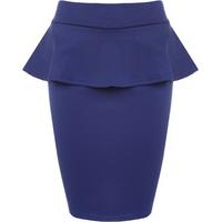 Alexa Plain Peplum Skirt - Blue