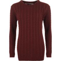 allie cable knitted jumper wine