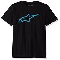 Alpinestars Men\'s Ageless Classic Tee T-shirt, Black (black/turquoise), Small