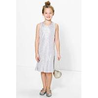 all over metallic party dress silver