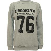 Alexys \'Brooklyn 76\' Print Sweatshirt - Light Grey