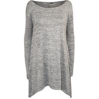 Aliyah Hanky Hem Knitted Top - Light Grey