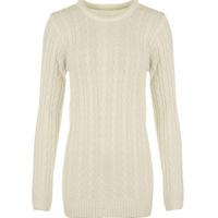 allie cable knitted jumper cream