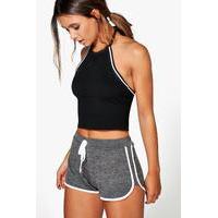 Ally Space Dye Knitted Gym Running Shorts - charcoal