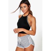 Ally Space Dye Knitted Gym Running Shorts - grey marl