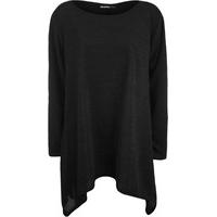 Aliyah Hanky Hem Knitted Top - Black