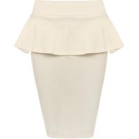 Alexa Plain Peplum Skirt - Cream