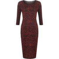 Alia Lurex Midi Dress - Red