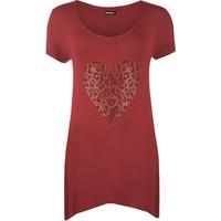 Alicia Leopard Heart Hanky Top - Wine