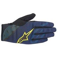 alpinestars stratus glove deep blue acid yellow x large